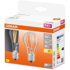 Osram 2x LED žárovka E27 A60 11W = 100W 1521lm 2700K Teplá bílá FILAMENT