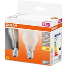 Osram 2x Żarówka LED E27 A60 4W = 40W 470lm 2700K Ciepła 300° Filament OSRAM STAR