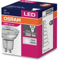 Osram LED žárovka GU10 4,3W = 50W 350lm 6500K Studená bílá 36°