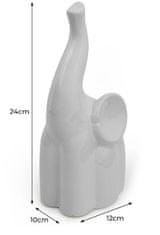Polnix Dekorativní keramická figurka slona 24 cm bílá