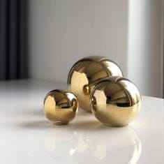 Polnix Dekorativní keramická koule 11 cm zlatá