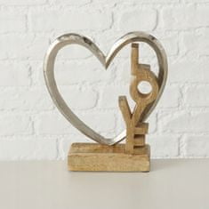 Boltze Stojící dekorace srdce s nápisem love 22 cm