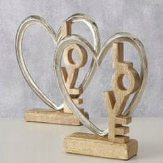 Boltze Stojící dekorace srdce s nápisem Love 26 cm