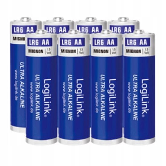 LogiLink Baterie Ultra Alkaline AA LR6 1700mAh 8 ks.
