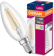Osram LED žárovka E14 SVÍČKA Filament 4W = 40W 470lm 2700K Teplá bílá