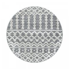 Oaza koberce 3D La Casa moderní koberec šedý krémový kruh 200 cm x 200 cm
