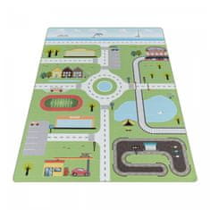Oaza koberce Dětský koberec Play streets zelený 80 cm x 120 cm