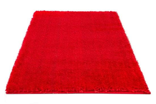 Oaza koberce Červený polyesterový koberec Leo lurex shaggy 120 cm x 170 cm