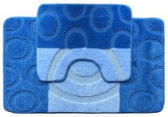 Oaza koberce Brize koupelnové předložky modré Kruhy 60x100 a 50x60