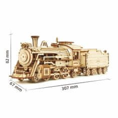 Robotime Dřevěné 3d puzzle parní lokomotiva