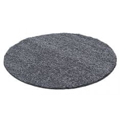 Oaza koberce Šedý huňatý koberec 80 cm x 80 cm kruh