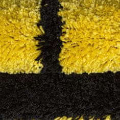 Oaza koberce Dětský žlutý kuličkový koberec Shaggy Fun 120 cm x 120 cm kruh