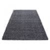 Šedý huňatý koberec 140 cm x 200 cm