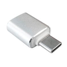 Northix Adaptér USB-A na USB-C, 3 cm – Stříbrný 