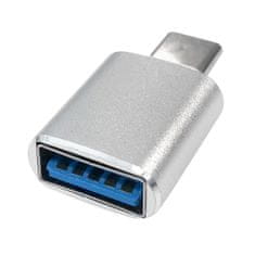 Northix Adaptér USB-A na USB-C, 3 cm – Stříbrný 