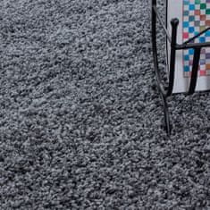 Oaza koberce Šedý huňatý koberec 200 cm x 200 cm kolo