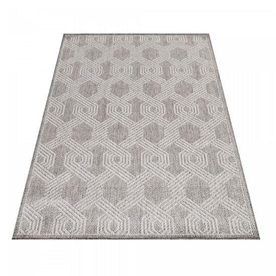 Oaza koberce Šestihranný šedý koberec s plochým vlasem Aruba 80 cm x 150 cm