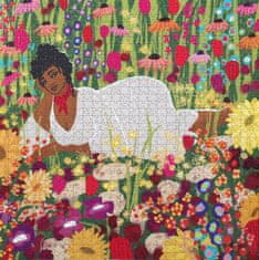 eeBoo  Čtvercové puzzle Žena v květinách 1000 dílků