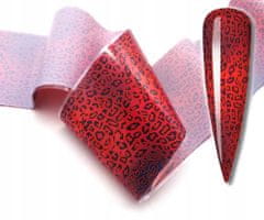 TOJATO Kosmetická přenosová fólie na nehty 10cmx4cm červený panter, skvrny