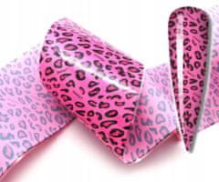 TOJATO Kosmetická přenosová fólie na nehty 10cmx4cm Růžový panter, skvrny, gepard