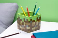 CurePink Keramický stojánek na psací potřeby Minecraft: Blok (12 x 12 x 12 cm)