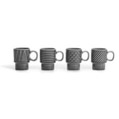 Sagaform Šálky na espresso Sagaform Coffee, 4 ks, šedé, keramické, 0,1l