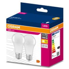 Osram 2x LED žárovka A60 E27 10W = 75W 1055lm 3000K Teplá bílá