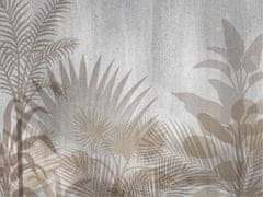AG Design Tropické rostliny na šedém podkladu, fototapeta, 360x270 cm