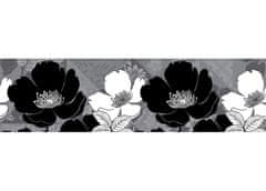 AG Design Samolepící bordura Černobílé květy 5 m x 13,8 cm, WB 8239