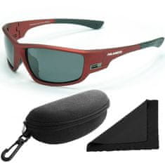 Polarized Brýle sluneční 96 - obroučky červené / skla tmavá / polarizační skla / pouzdro a utěrka