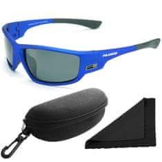 Polarized Brýle sluneční 96 - obroučky modré / skla tmavá / polarizační skla / pouzdro a utěrka