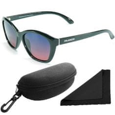 Polarized Brýle sluneční 206 - obroučky černé / skla modro-růžová / polarizační skla / pouzdro a utěrka
