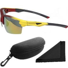 Polarized Brýle sluneční 255 - obroučky červené / skla červeno-zlatá zrcadlová / polarizační skla / pouzdro a utěrka