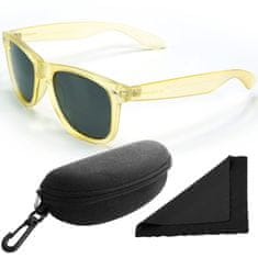 Polarized Brýle sluneční 257 - obroučky zlaté / skla tmavá / polarizační skla / pouzdro a utěrka