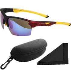 Polarized Brýle sluneční 255 - obroučky černé / skla modrá zrcadlová / polarizační skla / pouzdro a utěrka
