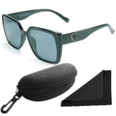 Polarized Brýle sluneční 268 - obroučky černé / skla tmavá / polarizační skla / pouzdro a utěrka