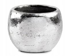 Polnix Keramický držák na květináč stříbrná koule 10,5 cm