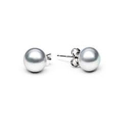 Gaura Perlové náušnice – šedé přírodní perly 8,5-9 mm