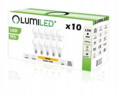 LUMILED 10x LED žárovka E27 A60 13W = 90W 1521lm 3000K Teplá bílá