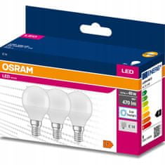 Basic 3x LED žárovka E14 P45 4,9W 40W 470lm 6500K OSRAM