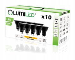 LUMILED 10x LED žárovka GU10 PAR16 6W= 50W 580lm 3000K Teplá bílá Černá 120°