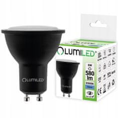 LUMILED LED žárovka GU10 PAR16 6W= 60W 580lm 6500K Studená bílá Černá