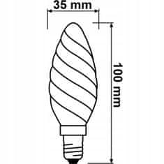 Osram Stmívatelná LED žárovka E14 BW35 3,4W = 40W 470lm 2700K Teplá bílá FILAMENT