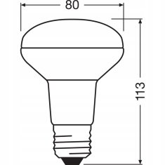Osram Stmívatelná LED žárovka E27 R80 9,6W = 100W 670lm 2700K Teplá bílá