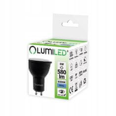 LUMILED 10x LED žárovka GU10 PAR16 6W= 50W 580lm 6500K Studená bílá Černá 120°