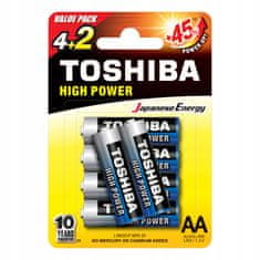 Basic Alkalické baterie TOSHIBA FINGERS LR6 AA 6 ks