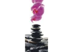 AG Design Orchidej a kameny, vliesová fototapeta 90x202 cm