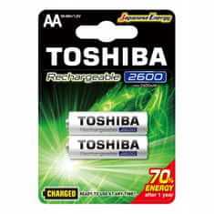 Basic 2x dobíjecí baterie TOSHIBA AA R6 2600mAh