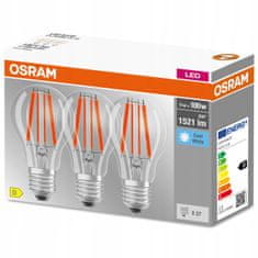 Osram 3x LED žárovka E27 A60 11W = 100W 1521lm 4000K Neutrální bílá FILAMENT