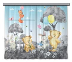 AG Design Medvídek , záclony, pro dětské pokoje, 180 x 160 cm, FCSXL319 - 005